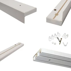New Tringle déco Rail PVC avec profil de décoration blanc 120cm