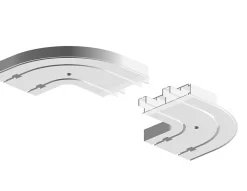 Tringle déco Retour gauche 2 voies 150x150mm pour rail PVC* Rail À Rideaux