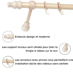 Online Monmobilierdesign Tringle En Bois diam 28 Mm Pin Simple 300 Cm