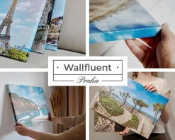 Wallfluent Trio de Tableaux Décoratifs 20x30 cm Motifs Bleus Abstraits Bords Imprimés Remplissage Niche Prêt à Poser* Tableau Déco