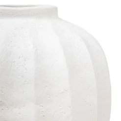 Sale Atmosphera Vase boule en céramique AMIA - H. 28 cm - Blanc