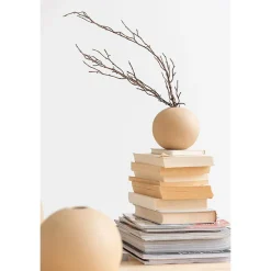 Outlet J-Line Vase boule en céramique beige D18cm
