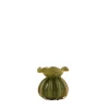 New Decostars Vase boule plissé en verre opaque 11cm