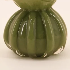 New Decostars Vase boule plissé en verre opaque 11cm