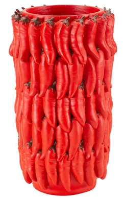 Mauro Ferretti Vase Chili Design épicé et moderne Diamètre 20 x 34 cm* Vase Décoratif