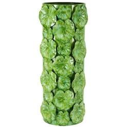 Mauro Ferretti Vase coquillage en métal vert 18x17.5x46* Vase Décoratif