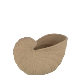 Outlet J-Line Vase coquillage en porcelaine texture beige forme originale