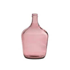Discount J-Line Vase dame jeanne en verre rose 18x18x30 cm