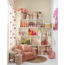 Discount J-Line Vase dame jeanne en verre rose 37x37x55 cm