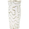 Mauro Ferretti Vase en céramique blanche 16x32.5 cm* Vase Décoratif