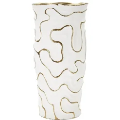 Mauro Ferretti Vase en céramique blanche 16x32.5 cm* Vase Décoratif