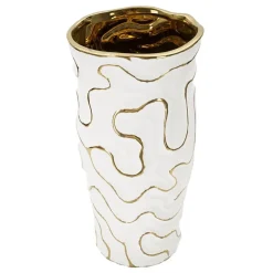 Mauro Ferretti Vase en céramique blanche 16x32.5 cm* Vase Décoratif