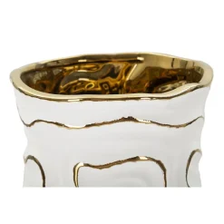 Mauro Ferretti Vase en céramique blanche 16x32.5 cm* Vase Décoratif