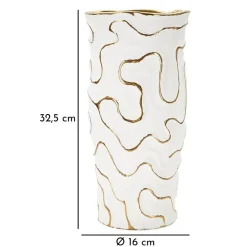 Mauro Ferretti Vase en céramique blanche 16x32.5 cm* Vase Décoratif