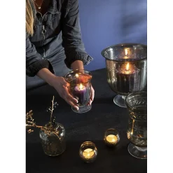 Sale J-Line Vase en verre gris 11.5x11.5x16 cm