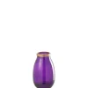 Clearance J-Line Vase en verre mauve 18x18x28 cm