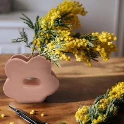 Best Ornami Vase fleur en céramique rose Ø13,4 x H.11,5cm