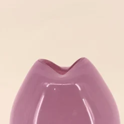 Decostars Vase ondulé en verre opaque rose 22cm* Vase Décoratif