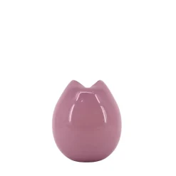 Decostars Vase ondulé en verre opaque rose 22cm* Vase Décoratif
