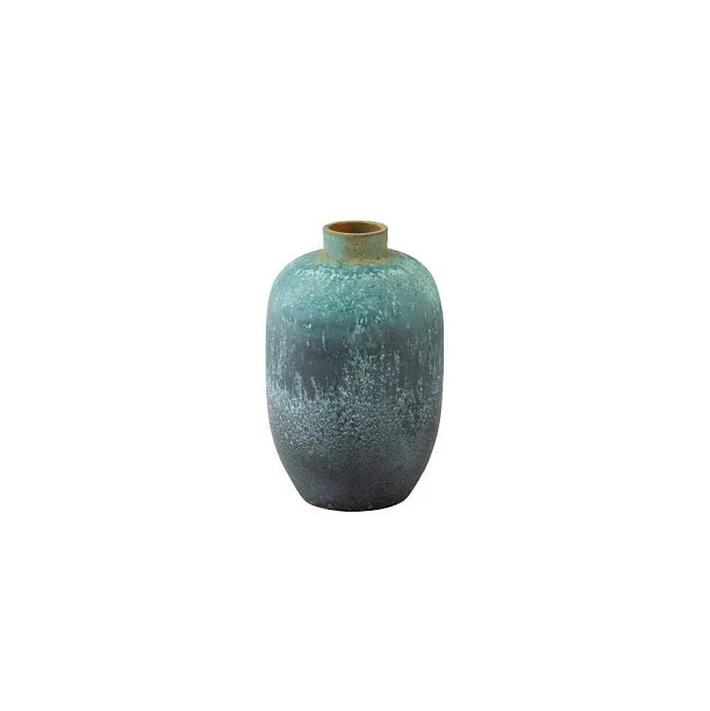 Clearance J-Line Vase vintage en céramique bleu 33.5x33.5x50.5 cm