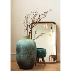 Clearance J-Line Vase vintage en céramique bleu 33.5x33.5x50.5 cm