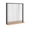 Vicco miroir mural Anthracite/chêne doré 57x60cm avec miroir
