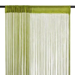 Vidaxl Rideau en fils 2 pcs 100 x 250 cm Vert* Rideau|Rideau Tamisant