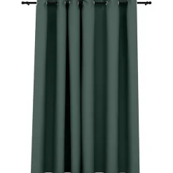 Vidaxl Rideau occultant Aspect de lin avec œillets Vert 290x245 cm* Rideau Occultant