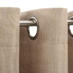Vidaxl Rideau occultant Aspect de lin avec œillets Beige 290x245 cm