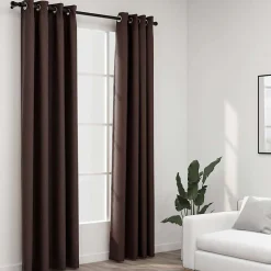 Vidaxl Rideaux occultants Aspect lin avec œillets 2pcs Taupe 140x245cm* Rideau|Rideau Occultant