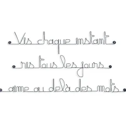 Bijoux De Mur Vis chaque instant ris tous les jours aime au-delà des mots - Sculpture fil de fer 60-75 cm -* Objet Décoratif Mural