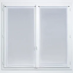 Vitrage tamisant Huka coloris blanc-gris H.160 x l.60cm* Brise-Bise