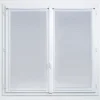 Vitrage tamisant Huka coloris blanc-gris H.190 x l.70cm* Brise-Bise