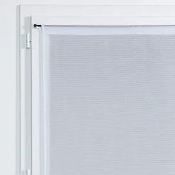 Vitrage tamisant Huka coloris blanc-gris H.90 x l.45cm