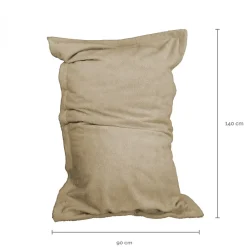 Vivezen - Pouf, fauteuil d'intérieur déhoussable - 90 x 140 cm - Sherpa - Beige -* Pouf Et Poire