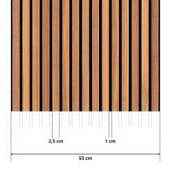 Discount Muralo Vlieseline Papier Peint LAMELLES Imitation Bois Pour Salon 53cm x 300cm