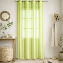 Online Home Maison Voilage à rayures tissées (140x240 cm - Vert clair)