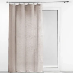 Outlet Douceur D'Intérieur Voilage à anneaux 140 x 240 cm Voile tissé Milza Noisette