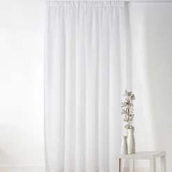 Linder Voilage à Galon Fronceur - Effet Bouclé (240x260 cm - Blanc)* Voilage