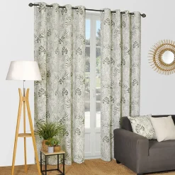 Best Dylrev Voilage à œillets imprimé jungle vert L.240 x l.140cm