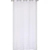 Online Dylrev Voilage à œillets étamine effet fils coupés blanc L.285 x l.240cm