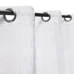 Online Dylrev Voilage à œillets étamine effet fils coupés blanc L.285 x l.240cm