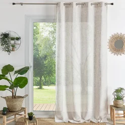 Online Home Maison Voilage à oeillets naturel - Effet lin (140x260 cm - Lin)