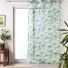 Best Douceur D'Intérieur Voilage a oeillets 140 x 240 cm voile sablé imprimé Amazonia Vert