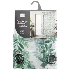 Best Douceur D'Intérieur Voilage a oeillets 140 x 240 cm voile sablé imprimé Amazonia Vert