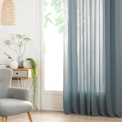 Atmosphera Créateur D'Intérieur Voilage Ana - bleu orage - 140x240 cm - Atmosphera