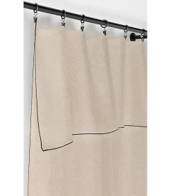 Sale Linder Voilage aspect lin bourdon noir - 140x295cm - Ecru