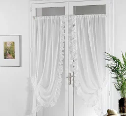 Online Linder Voilage Bonne Femme en Tergal et Lin (95x150 cm - Blanc)