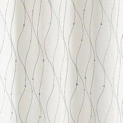 Best Home Maison Voilage brodé motif vagues et pois (140x240 cm - Bleu)