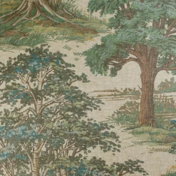 Linder Voilage en lin à motif forêt (150x250 cm - Vert)* Voilage